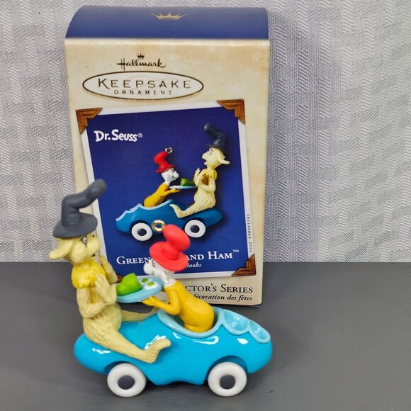 Vintage Hallmark Keepsake 2002 Ornament Dr. Seuss Books Green Eggs And Ham - Picture 1 of 4